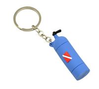 Accesorio de llavero de buceo, dije de tanque de aire de silicona, clip de diseño de cilindro pequeño, construcción duradera y al , soporte de de metal | Decoración de regalo para