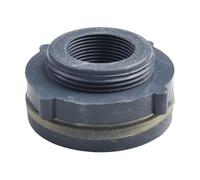 Accesorio de mamparo con rosca interna plástico PVC 6 puntos/1 pulgada/1,2 0,5 pulgadas/2 pulgadas for jardín, junta tanque agua(1.2 inch)