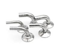 Accesorio de manguera con púas de 12,7/16/19/25/38/51 mm de diámetro exterior, abrazadera triple, codo de 90 grados, casquillo de 50,5 a 64 mm, acero inoxidable sanitario 304(38mm x Ferrule 50.5)