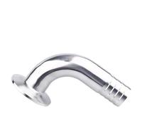 Accesorio de manguera de acero inoxidable 304 de 12,7/25/32/38/51/63/76/108 mm de diámetro exterior, abrazadera triple de 1,5/2/3/4", casquillo de 50,5-119 mm, codo de 90 grados(76mm x Ferrule 91)