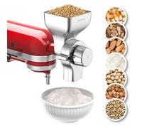 Accesorio de molino de grano de metal para batidora Kitchenaid, molinillo de harina de 12 niveles para el hogar, apto para moler trigo, maíz, avena, trigo sarraceno, mijo y otros cereales