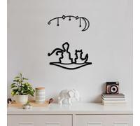 Accesorio de pared de metal negro elegante, 58 x 22 cm y 58 x 36 cm, 100% metal, grosor de 1,5 mm, perfecto para decoración moderna del hogar y paredes de acento