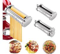 Accesorio de Pasta para KitchenAid, Accesorios de la máquina 3 en 1 de Kitchenaid Pasta,Rodillo para Hojas de Pasta Cortador de Espaguetis Cortador de Fettuccinea