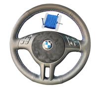 Accesorio de protección Interior de Cuero Perforado Negro Cosido a Mano para Cubierta del Volante del Coche, para BMW Serie 3 E46 E46/5 2000-2005 / X5 E53 2000-2001