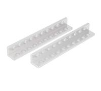 Accesorio de robot de aluminio con viga en forma de L, 10 orificios, estructura duradera, liviana de alta precisión para robótica industrial, 12x12x88 mm, color plateado, paquete