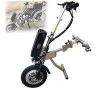 Accesorio de silla de ruedas de bicicleta de mano eléctrica de 500 W, dispositivo de tracción de silla de ruedas, kit de conversión de silla de ruedas eléctrica con luz delantera y sistema d