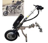 Accesorio de silla de ruedas de bicicleta de mano eléctrica de 500 W, resistencia de 65 km, kit de conversión de silla de ruedas de bicicleta, con batería de 17 ah y 3 velocidades ajustables