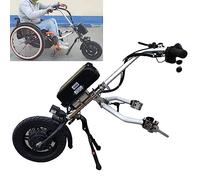 Accesorio de silla de ruedas de bicicleta de mano eléctrica de 500 W, resistencia de 65 km, kit de conversión de silla de ruedas de bicicleta, con batería de 17 ah y 3 velocidades ajustables