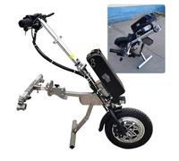 Accesorio de silla de ruedas de bicicleta de mano eléctrica, kit de conversión de silla de ruedas con batería de 17ah 48V, luz delantera LED, ajuste de 3 velocidades, alcance 65 km, B