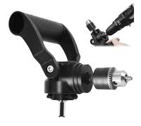 Accesorio de taladro de 90 grados, accesorio de taladro de ángulo recto Abrazadera eléctrica ajustable de 90 grados con mango auxiliar y eje hexagonal Universal derecho, adaptador de ángulo para uso