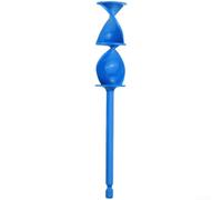 Accesorio de taladro mezclador de resina epoxi, agitadores de pintura en espiral dobles para mezclar sin burbujas, paletas de plástico para taladros variables, 165 mm de longitud, negro (azul)
