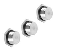 Accesorio de tapón de tubería con rosca de cabeza hexagonal exterior, tapón de rosca sólida de acero inoxidable NPT macho 304 con anillo de sellado para terminar extremos de tubería 3pcs M22*1.5