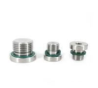 Accesorio de tapón hexagonal interno de acero inoxidable 304 con junta FKM, M6, M8, M10, M12, M14, M16, M20, 1/8", 1/4", 3/8", 1/2", 3/4", 1", BSPP(BSPP 1.2)