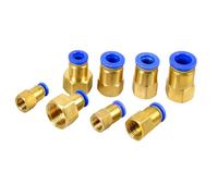 Accesorio de tubería aire PCF 4, 6, 8, 10 y 12 mm, manguera 1/8", 3/8", 1/2" BSP, rosca hembra 1/4", conector neumático latón, conexión unión rápida(PCF12-01)