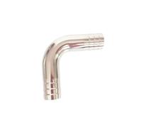 Accesorio de tubería de codo de 90 grados de acero inoxidable 304 con espiga for manguera de 19 mm, 25 mm, 32 mm, 38 mm, 45 mm, 51 mm, 57 mm, 63 mm, 76 mm, 89 mm y 102 mm de diámetro exterior.(12.7mm)