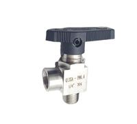 Accesorio de tubería de dos vías de acero inoxidable 304 con rosca hembra macho de 1/8", 1/4", 3/8", 1/2" y 3/4" Válvula de bola de alta presión(Elbow Female to Male,1I2)