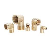 Accesorio de tubería de latón de 3 vías hembra/macho BSP 1/8 1/4 3/8 1/2, accesorios de cobre tipo codo, adaptador de Gas, aceite y agua(M-F-02)