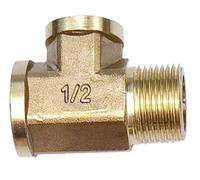 Accesorio de tubería de latón for fontanería neumática, rosca macho/hembra 1/8, 1/4, 3/8, 1/2 BSP, accesorios de cobre tipo T, adaptador de agua, aceite y Gas(Female-F-M,1/4")