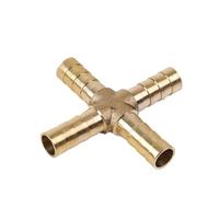 Accesorio de tubería de púas de latón, codo recto, forma TYX, conector de 2, 3 y 4 vías for tubos de agua de cobre de 6 mm a 19 mm, 8 mm, 10 mm, 14 mm, 16 mm y 4 mm(X4WAY(Cross),12MM BARB_1PCS)
