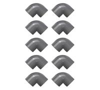 Accesorio de tubería de PVC en U de 90°, conector de codo de 50 mm de diámetro para sistemas de agua, gris, paquete de 10, presión de trabajo de 10 bares