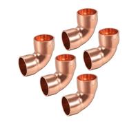 Accesorio de tubería de soldadura de cobre de 6,35 mm a 25,4 mm de diámetro interior, codo de 90 grados, conector de doble toma for aire acondicionado(110 * 90mm)