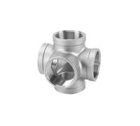 Accesorio de tubería estereoscópico de 5 vías, rosca hembra, de acero inoxidable 304, DN8/10/DN15/20/DN25 BSPT, 1/4", 1/2", 3/4", 1", 1-1/4", 1-1/2", 2"(5 way Female 3l8)