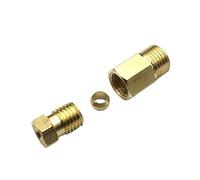 Accesorio de tubo de virola 1 pieza de unión tubo férula compresión, conector latón for system lubricación aceite, rosca macho M4, M5, M6, M8 y M10(6mm x M6x1mm)