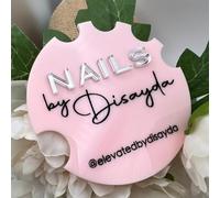 Accesorio de uñas personalizado, disco acrílico personalizado para fotos de manicura y selfies de arte de uñas, accesorio de fotos de uñas personalizado (rosa, 10 cm)