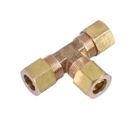 Accesorio de unión de compresión de 3 vías for agua, gas y aceite, de latón en T, for tubos de 1/8", 3/16", 1/4", 5/16", 3/8", 1/2" y 5/8".(15.88mm 5l8 Inch,1 pc)
