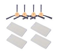 Accesorio de vacío Aspiradora robótica con Cepillo Lateral y Filtro HEPA Compatible con Conga Slim 890/750. Piezas for aspiradora robótica.(4 Brush and 4 HEPA)