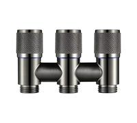 Accesorio de válvula de entrada de acero inoxidable uno en tres, accesorio multidireccional Compatible con GEBERIT, accesorios de baño(Gray)