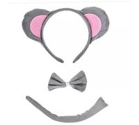 Accesorio de vestuario de corbata de la cabeza de la cabeza de la del mouse, alguardilla de 3 piezas del ratón linda, niños para niños para niñas Halloween Cosplay Game Party Rata Tema de maqu