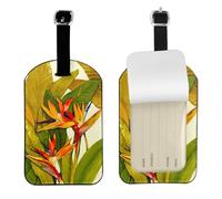 Accesorio de viaje con estampado de pájaro tropical del paraíso, etiqueta esencial para equipaje, 4.3 x 2.76 pulgadas, protección de privacidad