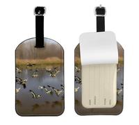 Accesorio de viaje con estampado de patos salvajes voladores de caza, etiqueta esencial para equipaje, 4.3 x 2.76 pulgadas, protección de privacidad