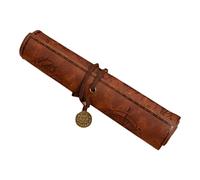 Accesorio de viaje: Estuche enrollable de cuero genuino rústico para lápices, ideal para creadores que están siempre en movimiento y profesionales