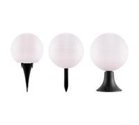 Accesorio decorativo para exteriores, globo acrílico blanco de 1 pieza con base de policarbonato negro, diseño de montaje posterior, resistente a la intemperie para decoración de jardín, patio y villa