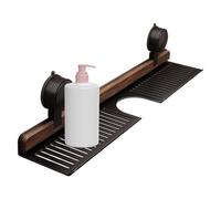 Accesorio del organizador de ducha - soporte de taza de velocidades, bandeja de rack portátil | Sin taladros estantes, estante de ducha de succión pesada para baño dormitorio R