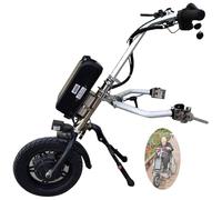 Accesorio eléctrico para silla de ruedas, kit de conversión de terapia de rehabilitación con 3 velocidades, luz frontal y trompeta para una mayor movilidad