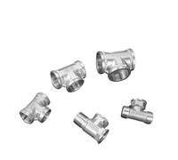 Accesorio en T de acero inoxidable, rosca hembra macho BSP de 1/2" a 3/4" y 1" (adaptador rápido)(2,5 Pcs)