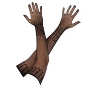 Guantes de red largos estampados Cottelli - negro (S-L)