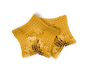 Accesorio erótico de cuero y látex marca OHMAMA OHMAMA FETISH - PEZONERAS ESTRELLA LENTEJUELAS DORADO