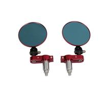 Accesorio Exterior Espejos Laterales para Motocicleta De 7/8 "y 22mm, Extremo Barra Retrovisor, Repuestos para Espejo Lateral para Ducati(Rojo)