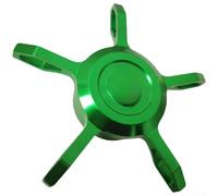 Accesorio hueco de aleación de aluminio para carrete de cebo con optimización de freno de cinco estrellas y diseño ergonómico de borde en ángulo (verde)
