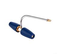 Accesorio limpiador de canalones a presión, 2 boquillas turbo rotativas de latón, conexión rápida para eliminación de hojas de escombros, varita de extensión compatible con Reino Unido