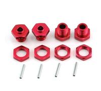 Accesorio Modelos RC Para Arrma 1/8 3S Para Typhon 1/10 Big Para Rock V3 Adaptador Para Cubo Hexagonal De Rueda De Metal 17 Mm Con Tuerca Kit Accesorios De Piezas Actualización Para Autos RC(Red)