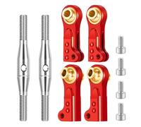 Accesorio Modelos RC para Arrma Fury Mega 1/10 Monster Truck Piezas Mejora Accesorios Juego Conexión Aluminio con Extremo Bola Servo Brazo 25T(Red,Rear)