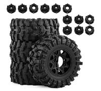 Accesorio Modelos RC para Arrma para Senton TRX para Slash 1/10 4X Neumáticos Recorrido Corto Llantas Fury 12mm 14mm 17mm Hub Modelos Juguete Repuesto(Black)