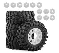 Accesorio Modelos RC para Arrma para Senton TRX para Slash 1/10 4X Neumáticos Recorrido Corto Llantas Fury 12mm 14mm 17mm Hub Modelos Juguete Repuesto(Silver)