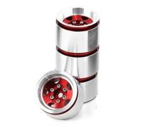 Accesorio Modelos RC para Axial para SCX24 AX24 para TRX4M para FMS para FCX24 1/18 RC Piezas Coche 4 Uds 1,0 "Borde Rueda Beadlock Plato Profundo para Cubo Acero Estampado(Red)