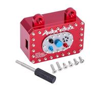 Accesorio Modelos RC para Gelande II para SCX10 para Capra Trail Finder RR10 VS4-10 para TRX4 para TRX6 TF2 1/10 60x40x26mm Caja Receptora Aluminio Tanque Combustible Escala RC(Red)